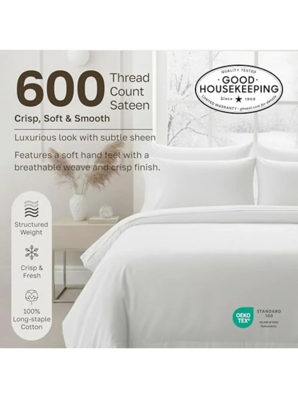 Luxurious 600 Thread Count Twin Sheet Set, 3 Pieces, Soft Teal Color, Hotel